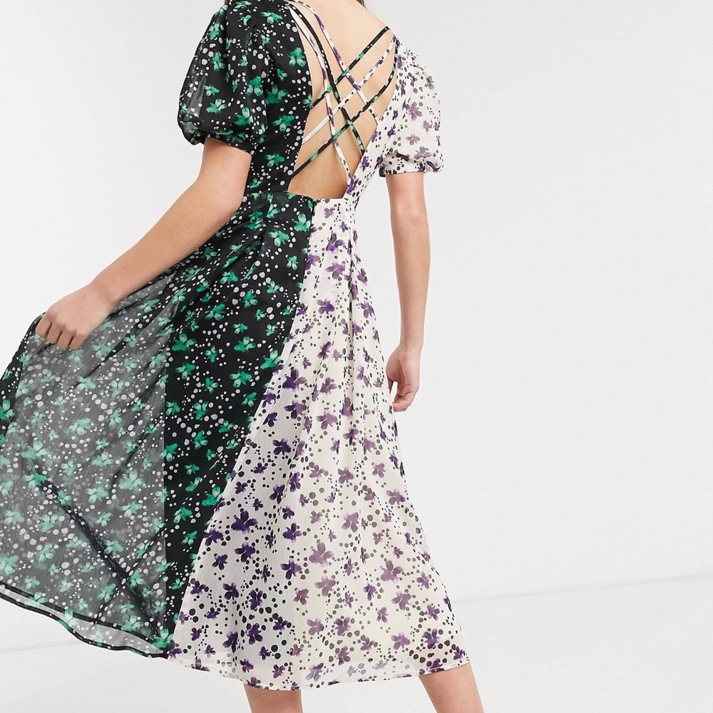 Dress with Back Detail, Mixed Florals [worn once]